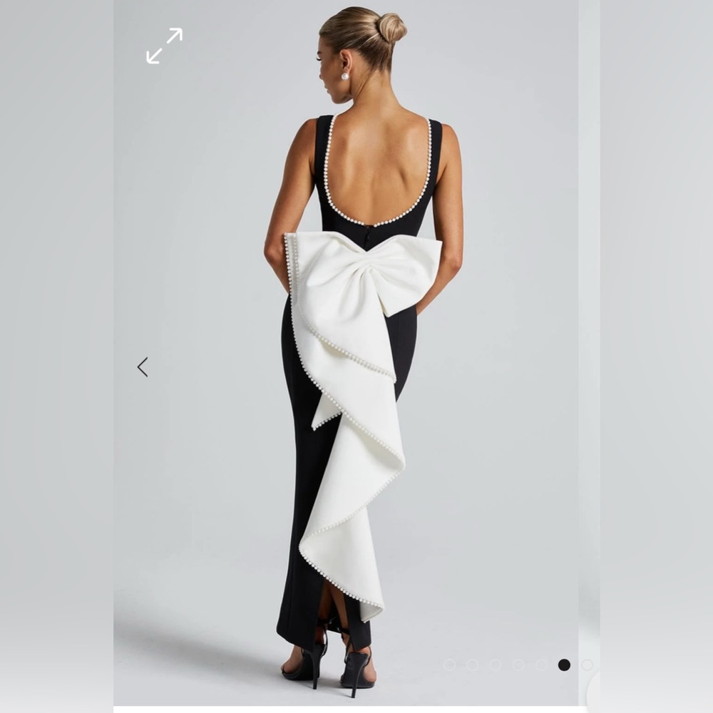 BABYBOO LANA MIDAXI DRESS - BLACK/WHITE SIZE MEDIUM